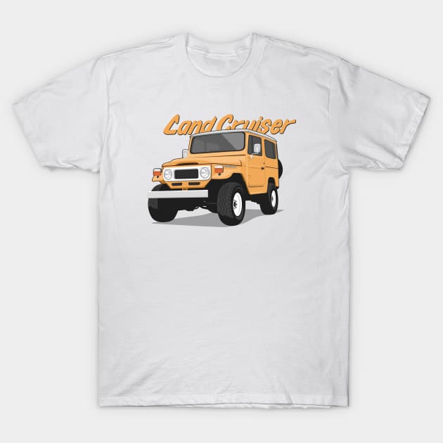 Land cruiser fj40 hardtop off road orange light T-Shirt by creative.z